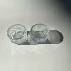 2 glass floating Stackable tealight candle holders